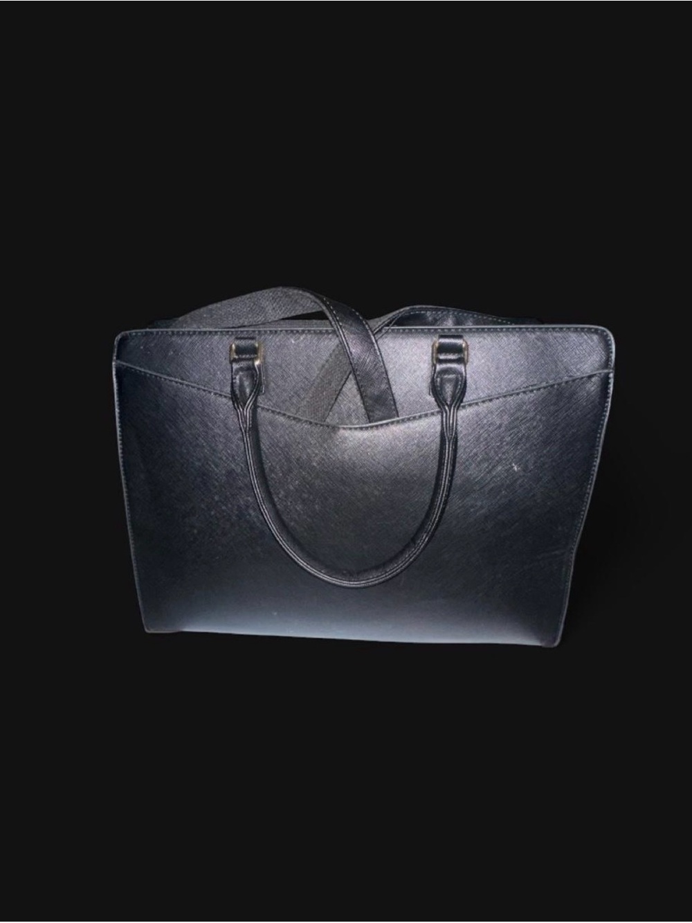 Classic Black Structured Tote Bag - Women's Work & Travel
